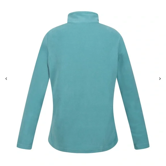 Regatta Womens Micro Fleece Size 12 Lightweight Pullover Turquoise 1/4 Zip Gorp - Picture 11 of 15